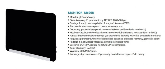 VIDOS M690B – Monitor wideodomofonu